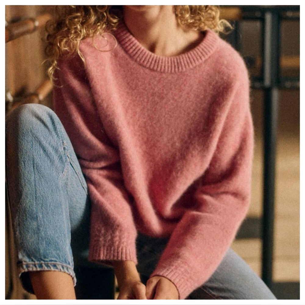 Sezane Amiel Jumper Mottled Pink - Size XL. NWT